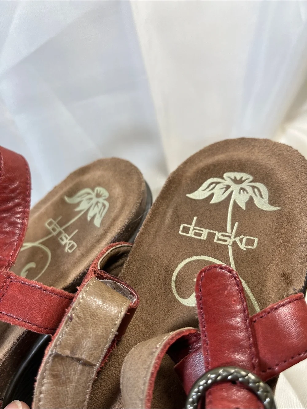 Dansko Red Leather Slingback Wedge Sandals size 11-11 1/2